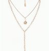 Ketten Leslii | Leslii Damen-Kette Perlen Layering Kurze Halskette Goldene Gliederkette Modeschmuck Y-Kette In Gold