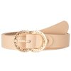 Gurtel Leslii | Leslii Damen Gurtel Doppel Ring Schliese Creme Gurtel Business Beige