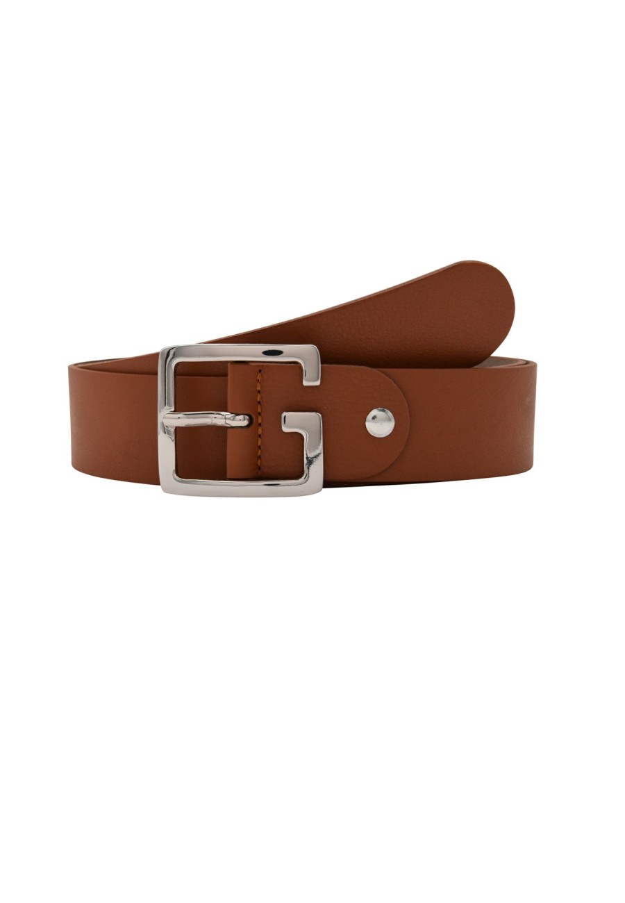 Gurtel Leslii | Leslii Premium Gurtel Echter Leder-Gurtel Brauner Gurtel Breite 4Cm Kalbs-Nappaleder Narbung Cognac