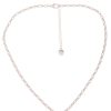 Ketten Leslii | Leslii Damen-Kette Glitzer Collier Glas-Anhanger Kurze Modeschmuck-Kette Glasstein Silber Weis