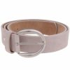 Gurtel Leslii | Leslii Damen-Gurtel Basic Uni Einfarbig Tauper Gurtel Breite 3,5Cm Dornschliese Silber Taupe