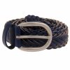 Gurtel Leslii | Leslii Damen-Gurtel Flecht-Gurtel Geflochtener Gurtel Breite 3,5Cm Blauer Gurtel Dunkelblau Silber