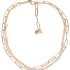 Ketten Leslii | Leslii Damen-Kette Statement Suswasser-Zuchtperlen Layering Glieder-Kette Modeschmuck Gold Weis