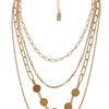 Ketten Leslii | Leslii Damen-Kette Statement Panzer-Kette Layering Glieder-Kette Steinkugel Modeschmuck-Kette Gold