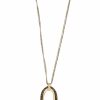 Ketten Leslii | Leslii Lange Statement Halskette Mit Strass Oval Anhanger Gold