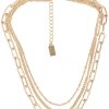 Ketten Leslii | Leslii Damen Kette 3-Fach Layering Gliederkette Gold Lange 46Cm