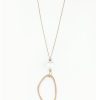 Ketten Leslii | Leslii Lange Halskette Mit Ringanhanger Und Perle In Gold