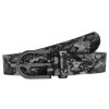 Gurtel Leslii | Leslii Premium Gurtel Leder-Gurtel Snake Animal-Print Metallic Breite 3,5Cm Nappaleder Schwarz Gun