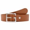 Gurtel Leslii | Leslii Premium Gurtel Echter Leder-Gurtel Brauner Gurtel Breite 4Cm Kalbs-Nappaleder Narbung Cognac