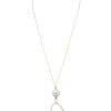 Ketten Leslii | Leslii Lange Halskette Mit Ringanhanger Und Perle In Gold