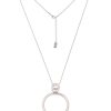 Ketten Leslii | Leslii Damen-Kette Ring-Anhanger Classic Schlangen-Kette Silberne Modeschmuck-Kette Glanz Silber