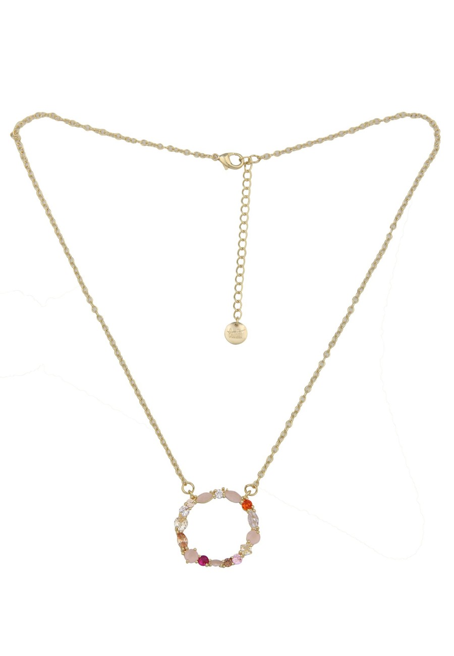 Ketten Leslii | Leslii Kurze Kette Filigrane Halskette Mit Funkelndem Anhanger In Gold Bunt