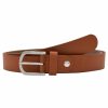 Gurtel Leslii | Leslii Premium Gurtel Echter Leder-Gurtel Brauner Gurtel Kalbs-Nappaleder 3Cm Breit Narbung Cognac