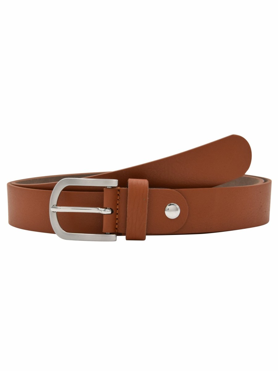 Gurtel Leslii | Leslii Premium Gurtel Echter Leder-Gurtel Brauner Gurtel Kalbs-Nappaleder 3Cm Breit Narbung Cognac