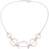 Ketten Leslii | Leslii Damen-Kette Bicolor Ring-Anhanger Collier Kurze Halskette Modeschmuck-Kette Silber Rose