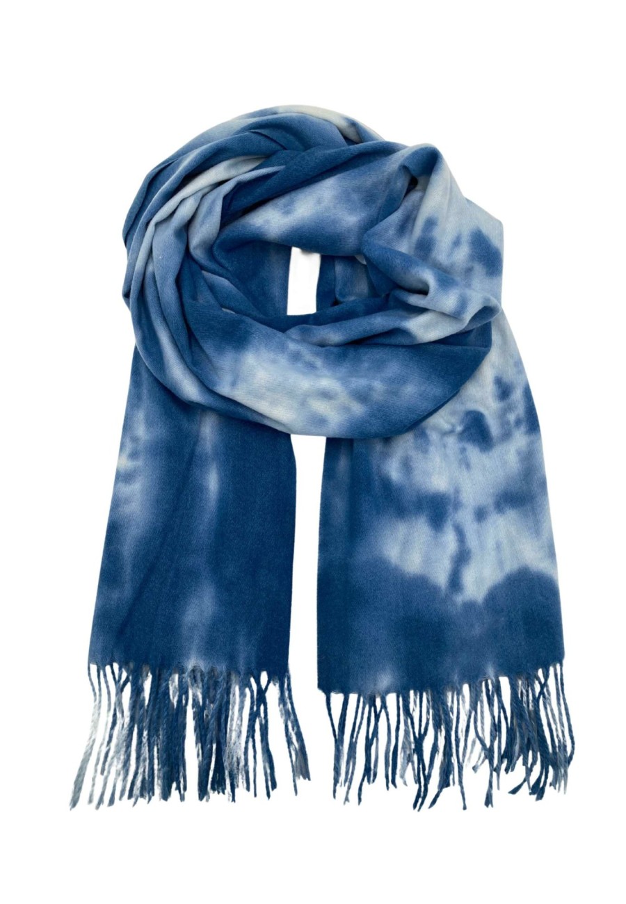 Schals Leslii | Leslii Schal Fransen Batik Blau