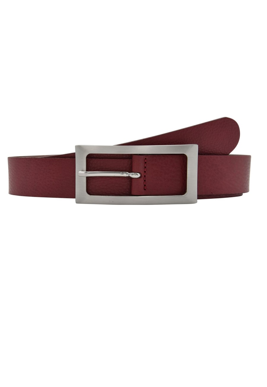 Gurtel Leslii | Leslii Premium Gurtel Echter Leder-Gurtel Berry Gurtel Kalbs-Nappaleder Narbung Berry Silber