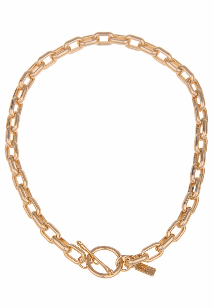 Ketten Leslii | Leslii Damen-Kette Laura Statement Glieder-Kette Kurze Kette Goldene Modeschmuck-Kette Gold