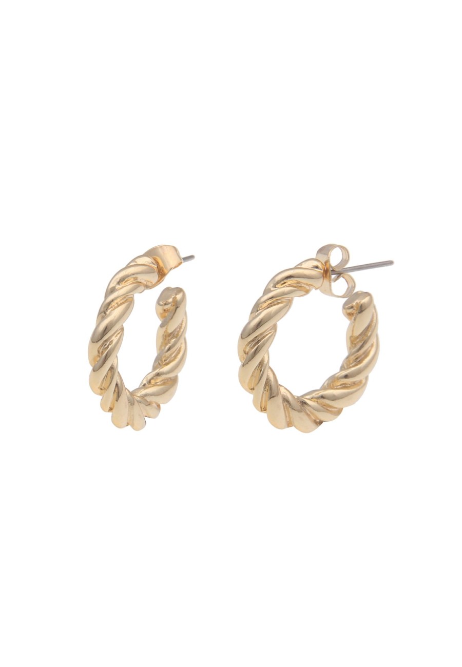 Ohrschmuck Leslii | Leslii Ohrringe Creolen Hochglanz Swirl In Gold