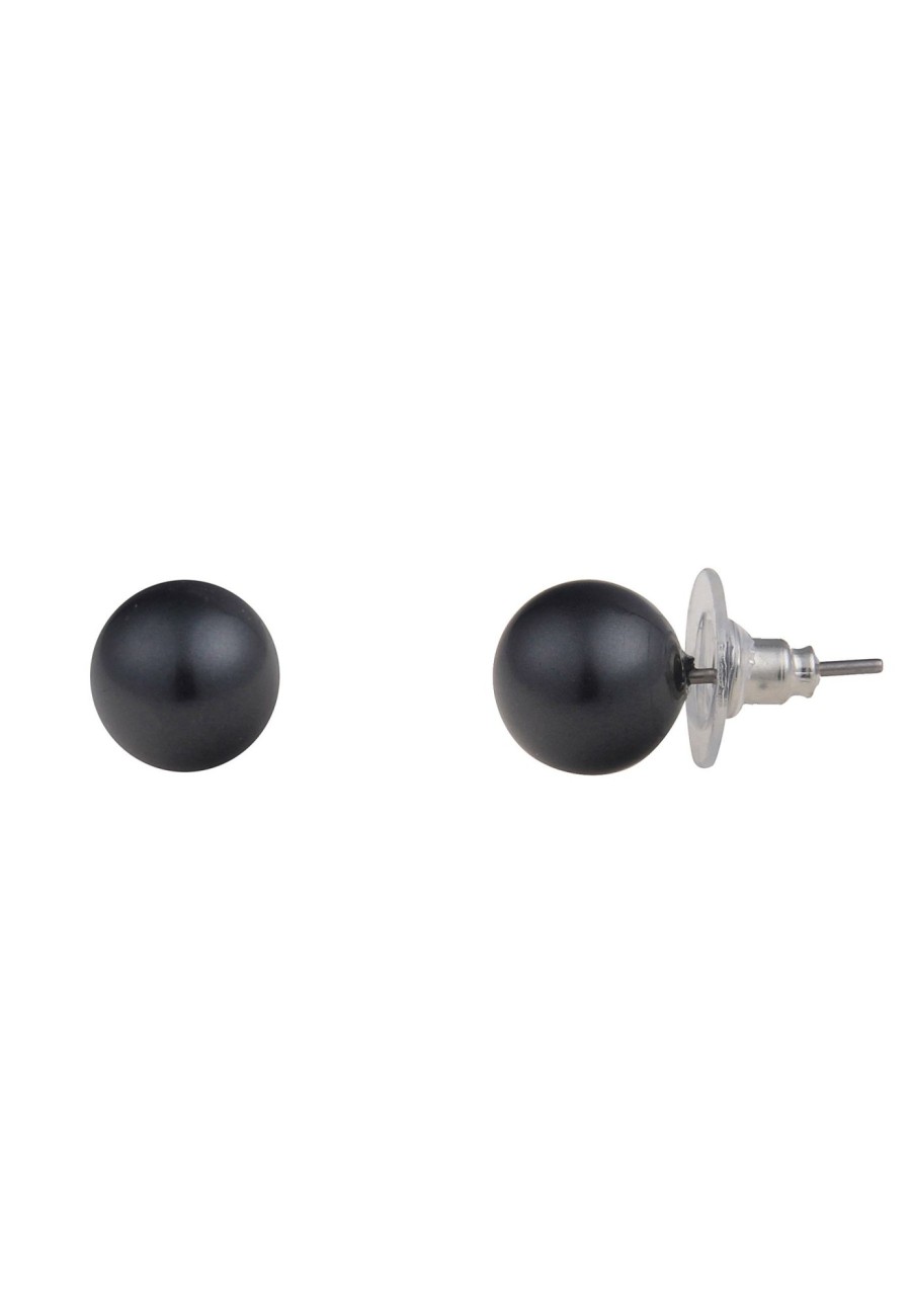 Ohrschmuck Leslii | Leslii Damen-Ohrringe Frida Schwarze Perlen-Ohrringe Ohrstecker Modeschmuck Schwarz