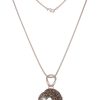 Ketten Leslii | Leslii Damen-Kette Lange Halskette Glitzer-Anhanger Strass Statement Modeschmuck-Kette Silber Grau