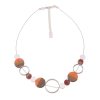 Ketten Leslii | Leslii Damen-Kette Holz-Kette Halsreif Kurze Halskette Modeschmuck-Kette In Braun Orange