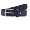 Gurtel Leslii | Leslii Premium Gurtel Echter Leder-Gurtel Blauer Gurtel Kalbs-Nappaleder Narbung Navy Silber