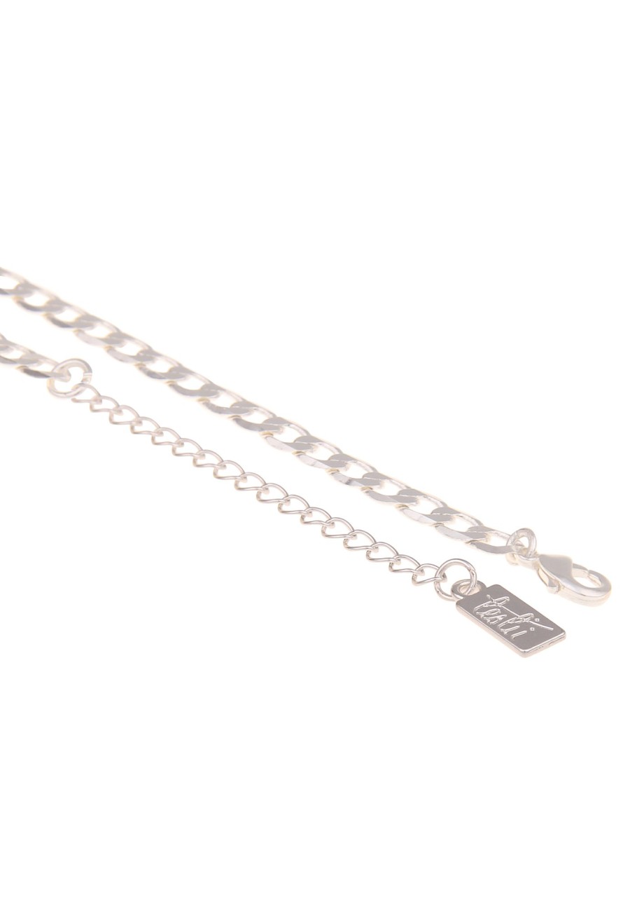 Ketten Leslii | Leslii Damen-Kette Natursteine Glieder-Kette Stein-Kette Kurze Modeschmuck-Kette Silber Bunt