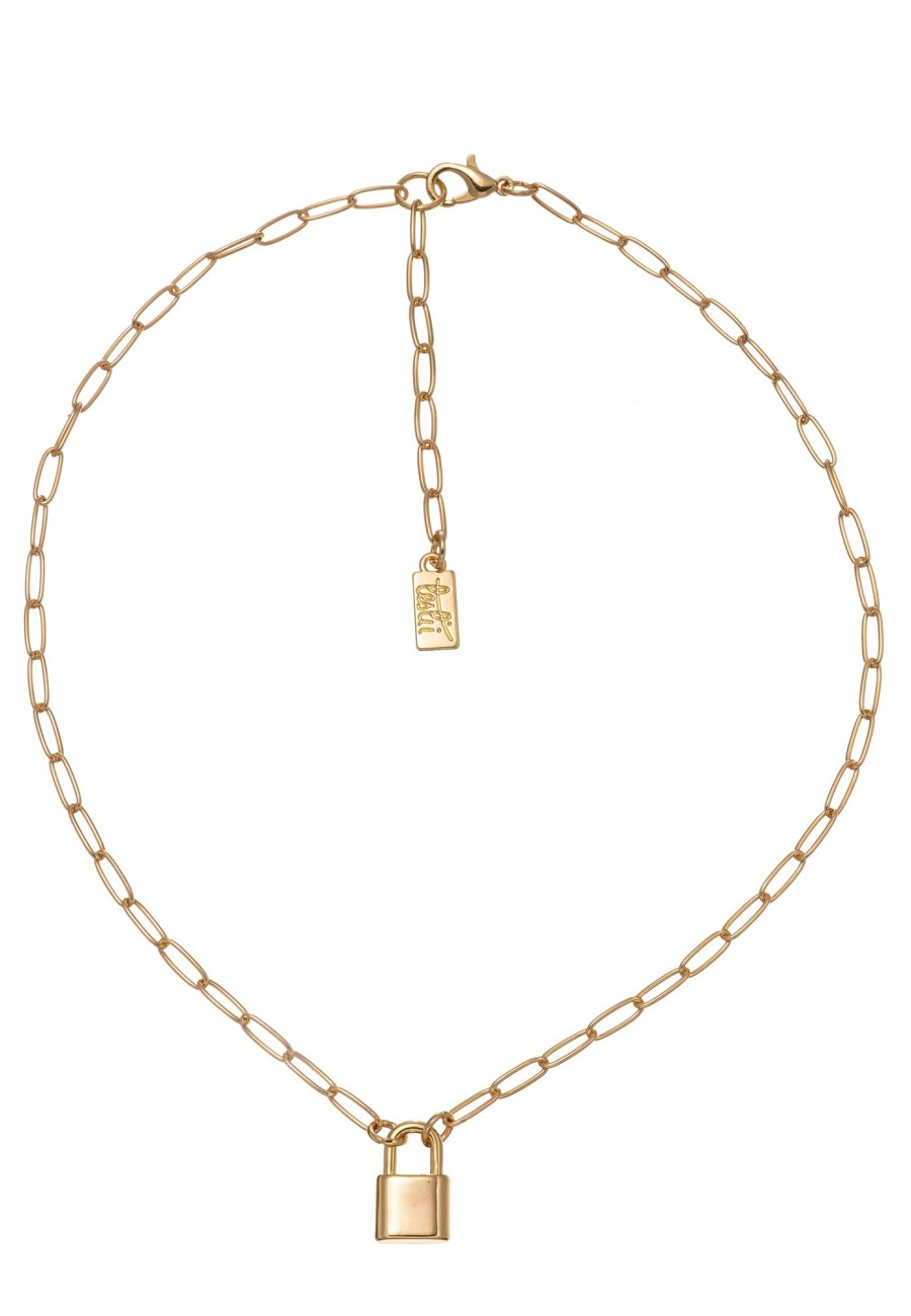 Ketten Leslii | Halskette Mit Schlossanhanger Gold