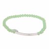 Armschmuck Leslii | Leslii Damen-Armband Kim Kristall Glasperlen-Armband Modeschmuck-Armband Dehnbar Mint