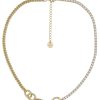 Ketten Leslii | Leslii Kurze Halskette Weise Strass-Steine Glitzer-Kette Goldenes Collier Gold Weis