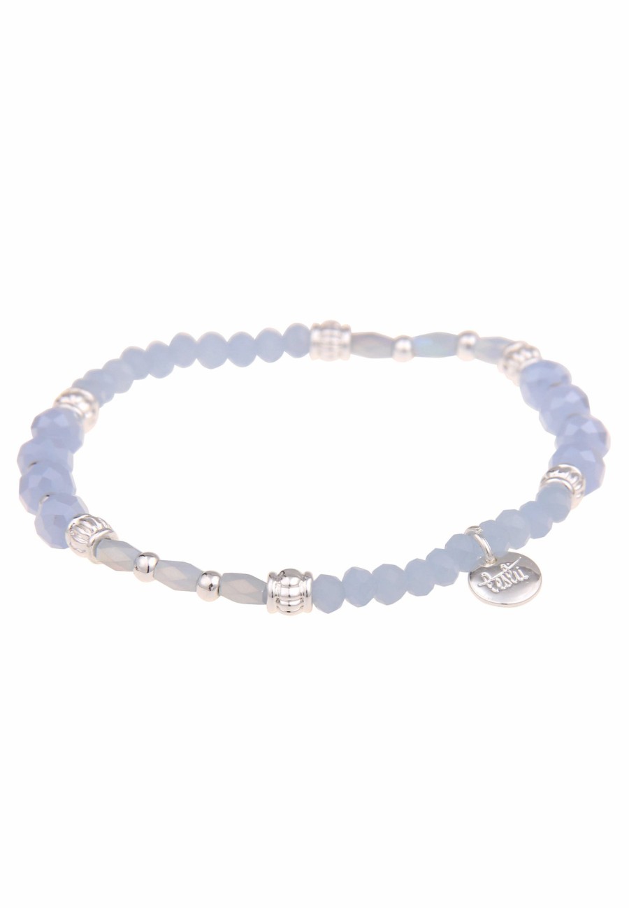 Armschmuck Leslii | Leslii Damen-Armband Kiara Kristall Glasperlen-Armband Modeschmuck-Armband Dehnbar Blau