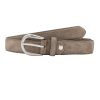 Gurtel Leslii | Leslii Premium Gurtel Echter Leder-Gurtel Antik Taupe Gurtel Rind-Veloursleder Naht Taupe Silber Bom