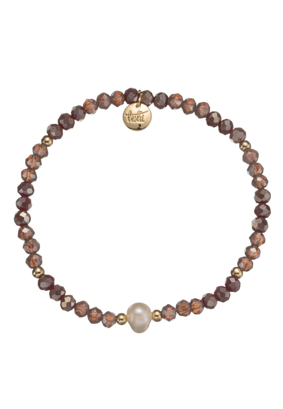 Armschmuck Leslii | Leslii Armband Kristall Perle Braun