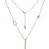 Ketten Leslii | Leslii Damen-Kette Stein-Anhanger Glieder-Kette Natursteine Modeschmuck-Kette Y-Kette Gold Grau