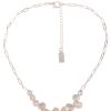 Ketten Leslii | Leslii Damen-Kette Perlen-Anhanger Suswasser-Zuchtperle Glieder-Kette Modeschmuck Silber Weis