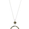 Ketten Leslii | Leslii Damen-Kette Muster-Ring Ring-Anhanger Lange Halskette Modeschmuck-Kette In Silber Grun