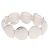 Armschmuck Leslii | Leslii Damen-Armband Armreif Glanz-Scheiben Statement Silbernes Modeschmuck-Armband Silber