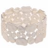 Armschmuck Leslii | Leslii Damen-Armband Statement Armreif Matt Muster Modeschmuck-Armband In Silber