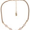 Ketten Leslii | Leslii Damen-Kette Perlen-Anhanger Suswasser-Zuchtperle Glanzende-Kette Modeschmuck Gold Weis