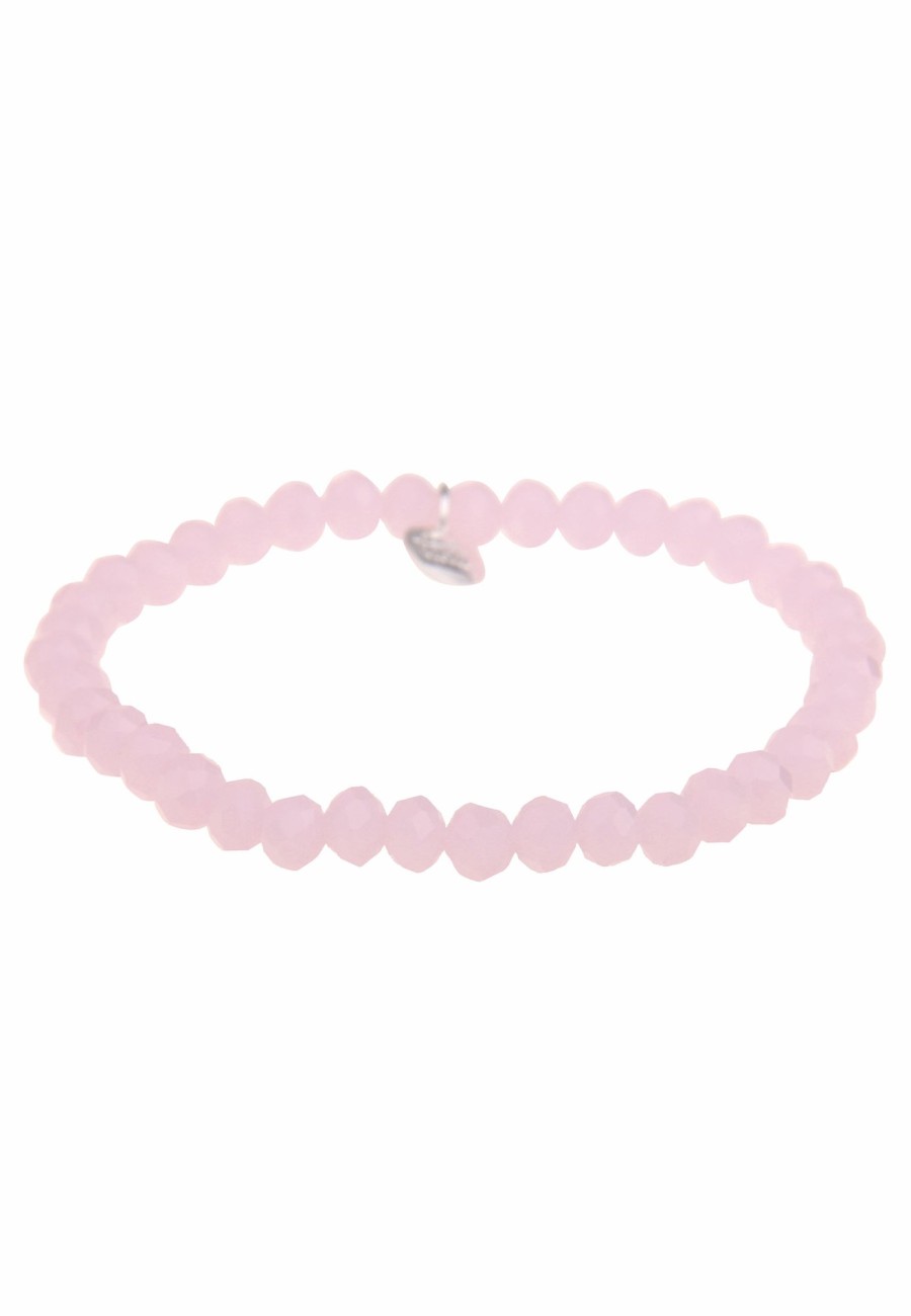 Armschmuck Leslii | Leslii Damen-Armband Kate Kristall Glasperlen-Armband Modeschmuck-Armband Dehnbar Rosa