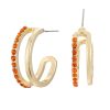 Ohrschmuck Leslii | Leslii Creolen Glitzer Kristall In Gold Und Orange