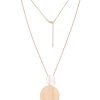 Ketten Leslii | Leslii Damen-Kette Matt Anhanger Bicolor Lange Kette Schlangen-Kette Modeschmuck-Kette Gold Silber