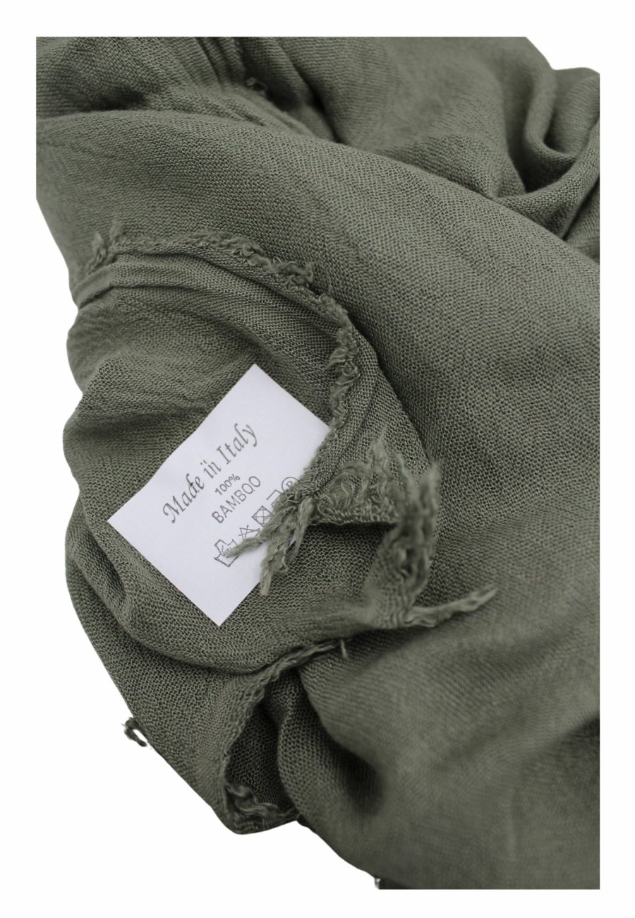 Schals Leslii | Leslii Schal Uni Bambus Natur-Schal Khaki Schal Einfarbig Nachhaltig Bamboo Indoor Schal Khaki