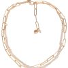 Ketten Leslii | Leslii Damen-Kette Statement Suswasser-Zuchtperlen Layering Glieder-Kette Modeschmuck Gold Weis