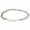 Armschmuck Leslii | Leslii Damen-Armband Kim Kristall Glasperlen-Armband Modeschmuck-Armband Dehnbar Blau Beige