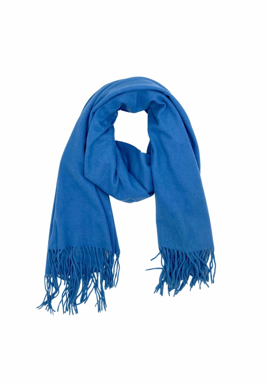 Schals Leslii | Leslii Schal Uni Fransen Blau