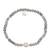 Armschmuck Leslii | Leslii Armband Kristall Perle Grau