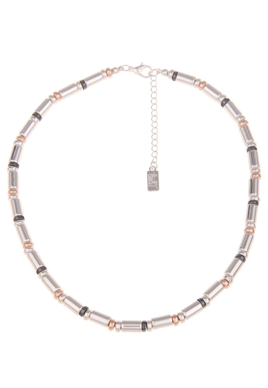 Ketten Leslii | Leslii Damen-Kette Tricolor Statement-Kette Kurze Halskette Mehrfarbige Modeschmuck-Kette