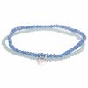 Armschmuck Leslii | Leslii Damen-Armband Kelly Kristall Glasperlen-Armband Modeschmuck-Armband Dehnbar Blau